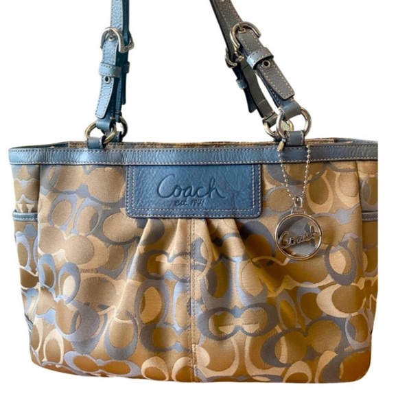 Coach Blue and Tan Handbag - Picture 10 of 10